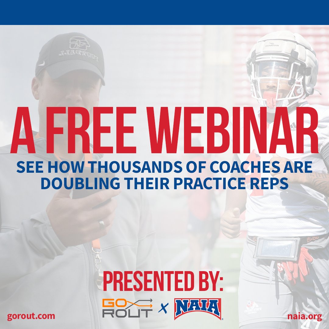 @Go_Rout x NAIA Football Webinar 💻 We’re less than one week away from a FREE webinar showcasing how thousands of coaches are doubling their practice reps, and simplifying their weekly prep. Don’t miss out! Register here ➡️ hubs.la/Q02sVTFH0