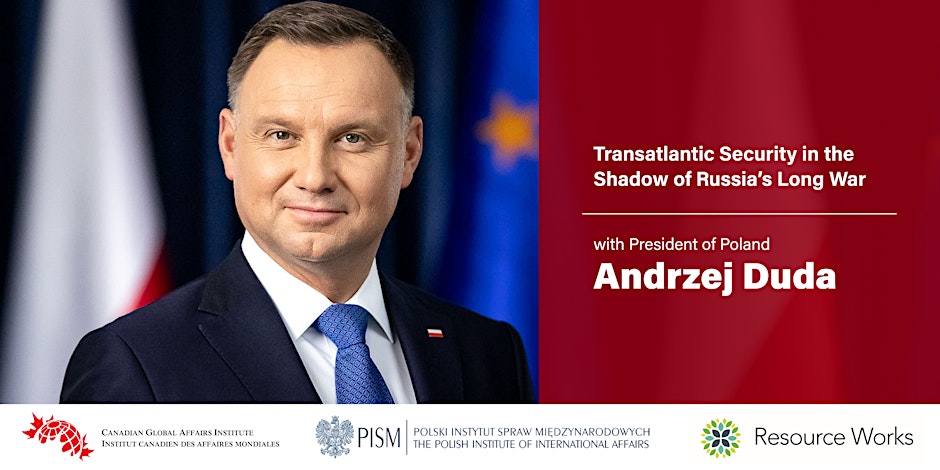 #CAGlobalAffairs and #Resource_Works partner for this event in Vancouver tomorrow, Friday April 19. Keynote speaker: Poland’s president, @AndrzejDuda. Will he mention Poland’s wish for Canadian #LNG? Info: ow.ly/jsky50RiCoe