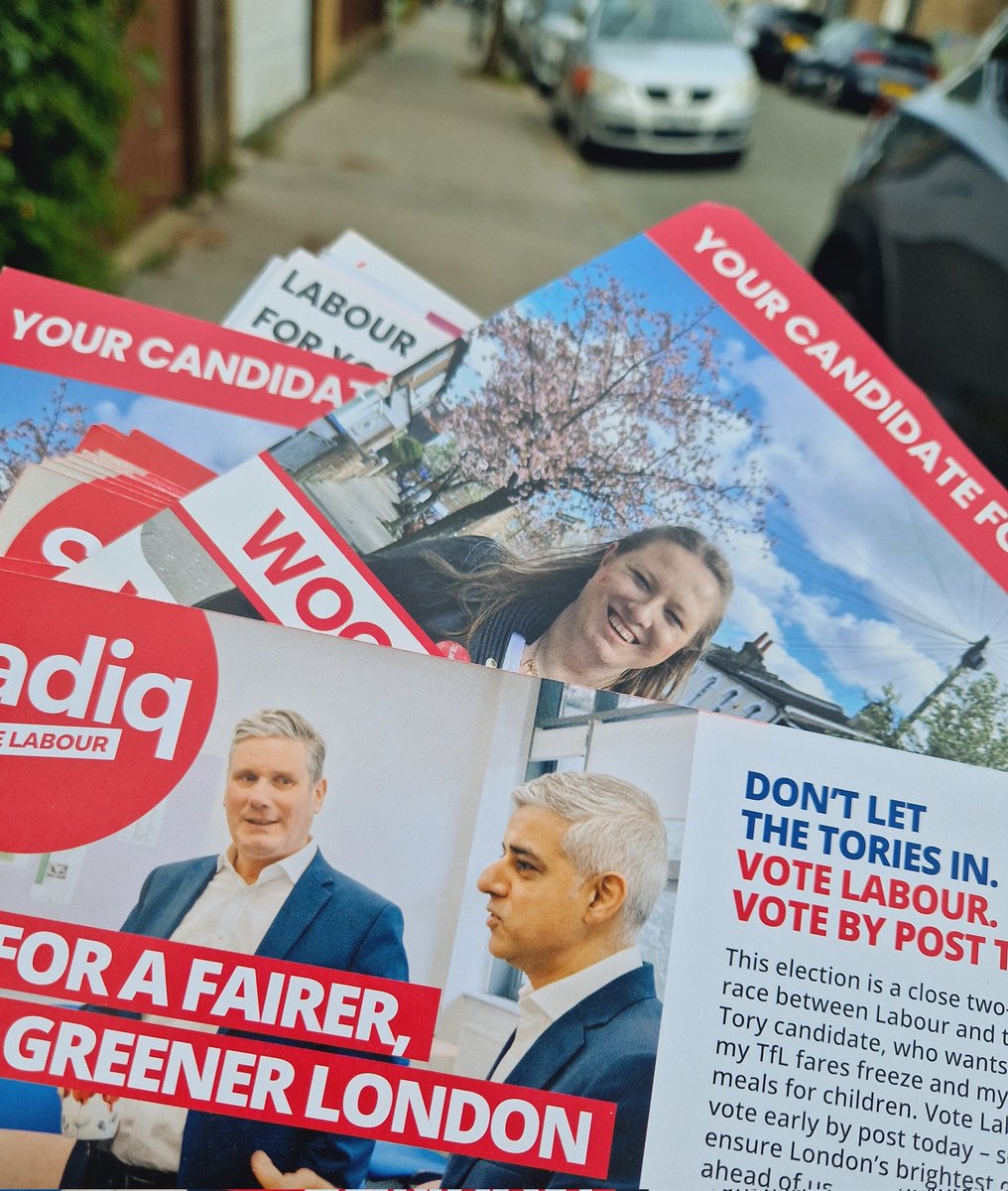 Postal votes are landing in Woodside! A power round asking residents to give all 4 of their votes to our Labour team: 🔴 @JessHammersleyR 🔴 @SadiqKhan 🔴 @MinsuR 🔴 @LondonLabour list Looking forward to speaking to people again tomorrow ✌️