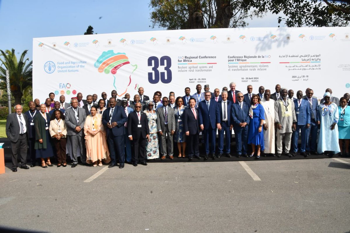 I am in Rabat, Kingdom of Morocco to attend the Thirty-third Session of the Food and Agriculture Organization of the United Nations (FAO) @FAO Regional Conference for Africa (ARC 33). The Ministerial Session between 18th – 20th April, 2024.

The theme, “Resilient Agrifood Systems