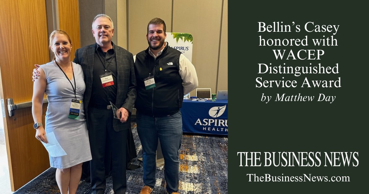 Dr. Paul Casey of Bellin Health has been awarded the Distinguished Service Award. Casey has been with Bellin since 2004, presently serving as an emergency physician, medical director of the emergency department &amp; medical director of utilization management. thebusinessnews.com/article/bellin…