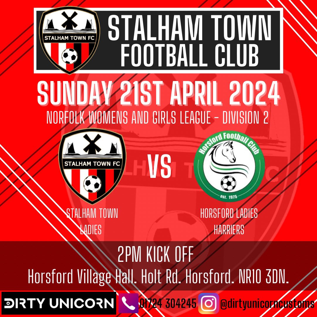 🔴 Away Game 🔴 
The ladies are on the road this weekend as we travel to Horsford Harriers. 
#STFC #thereds #stalhamtownfc