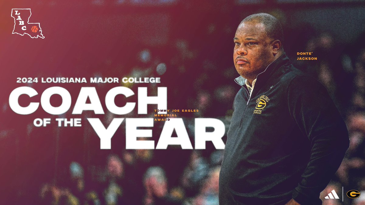 That’s another one for @CoachTaeJack! Coach Jackson has been named the Louisiana Major College Coach of the Year by the @labball! #GramFam | #ThisIsTheG🐯