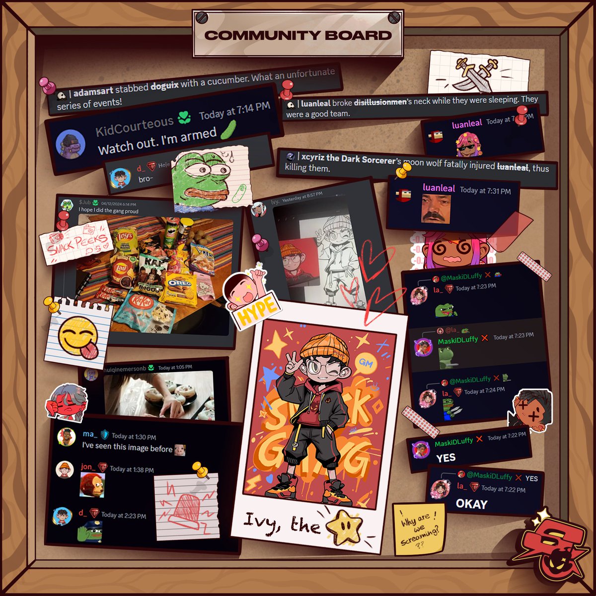 SNACKG_'s tweet photo. Well you guys don't stop making cool sh_, so...
The community board #2 just dropped!

Gaming on discord is a whole vibe, no doubt_ https://t.co/Q3tEVEMNF9