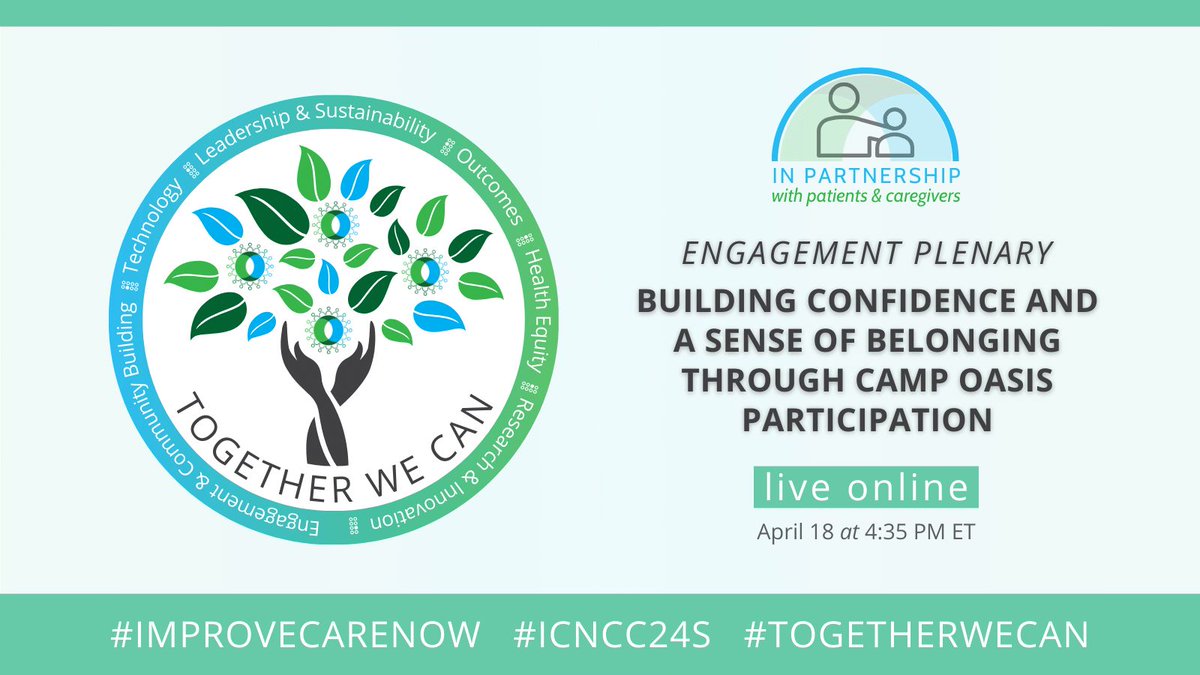 We are pleased to collaborate w/ @CrohnsColitisFn on 'Building Confidence and a Sense of Belonging Through Camp Oasis Participation' our #ICNCC24S Engagement Plenary 💚 💙 #TogetherWeCan #ImproveCareNow #AllTeach #AllLearn #CampOasis @ICNPatients
