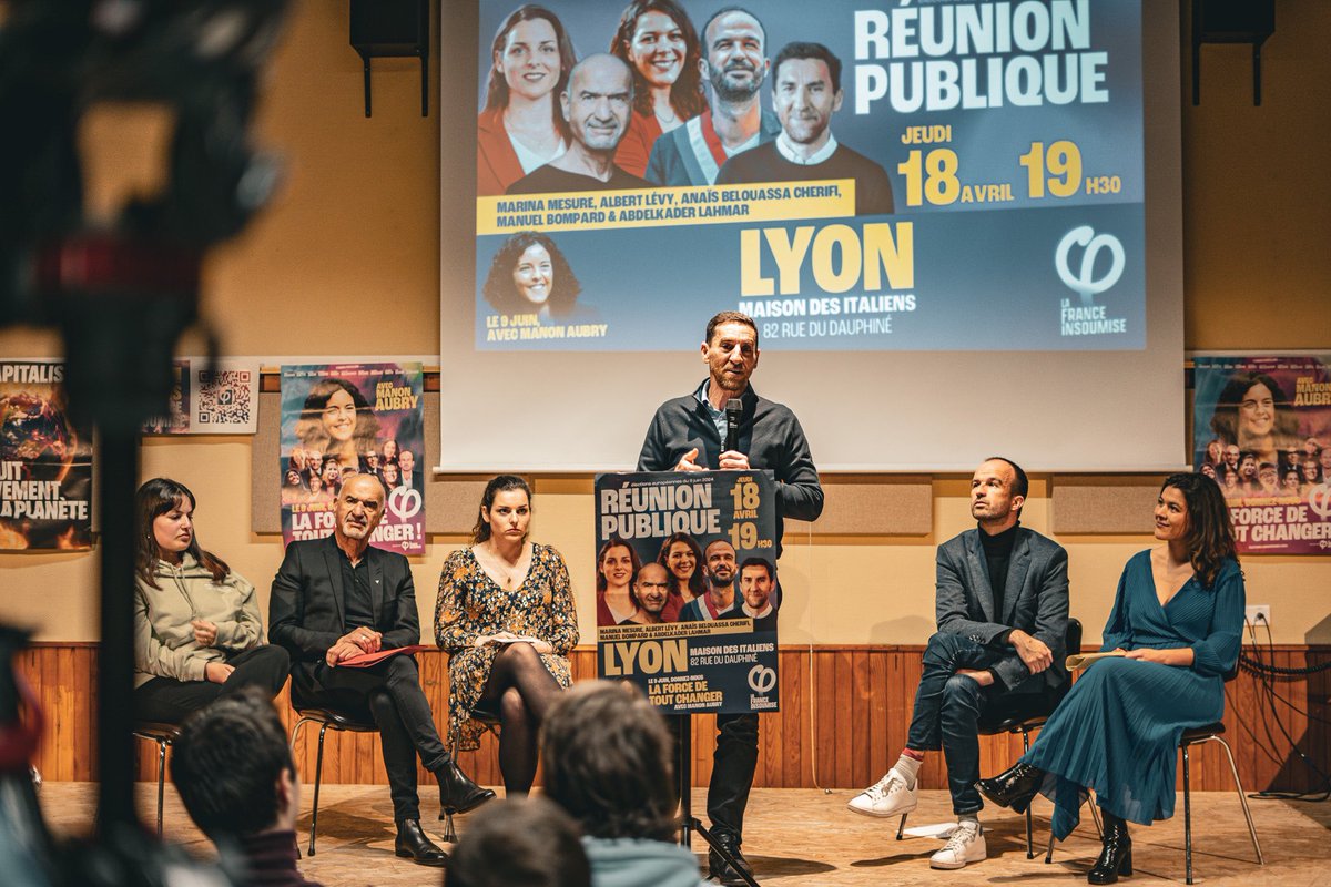 🔥 Plus de 200 à Lyon ce soir pour notre réunion publique ! Le 9 juin, donnez-nous la force de tout changer !