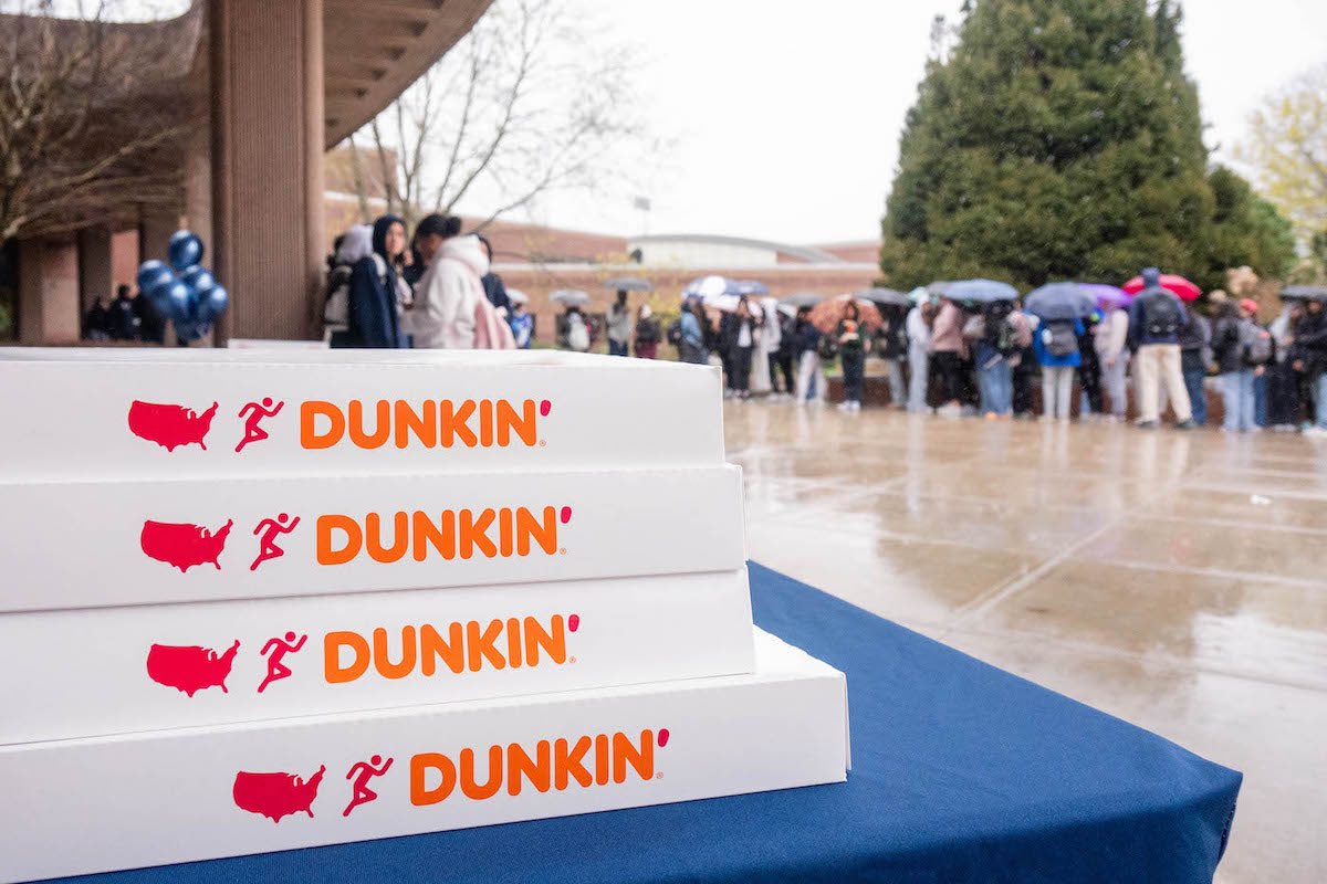 Rain or shine, our students always show out. Thanks to @dunkindonuts for helping us celebrate the best fans in the nation!