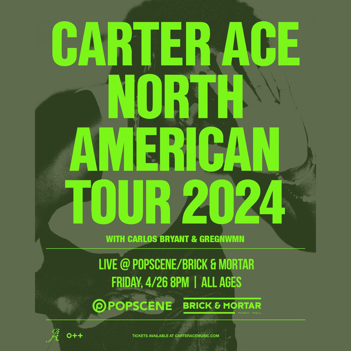 NEXT FRIDAY! @CarterAceMusic is live in SF with @CarlosBryant209 and @gregnwmn. Powered by @popsceneSF. TICKETS: bit.ly/3W5BhOG