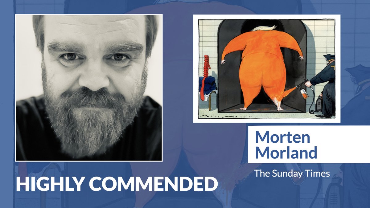 Congratulations to Morten Morland / Sunday @thetimes for receiving a high commendation in The #PressAwards Cartoonist of the Year category