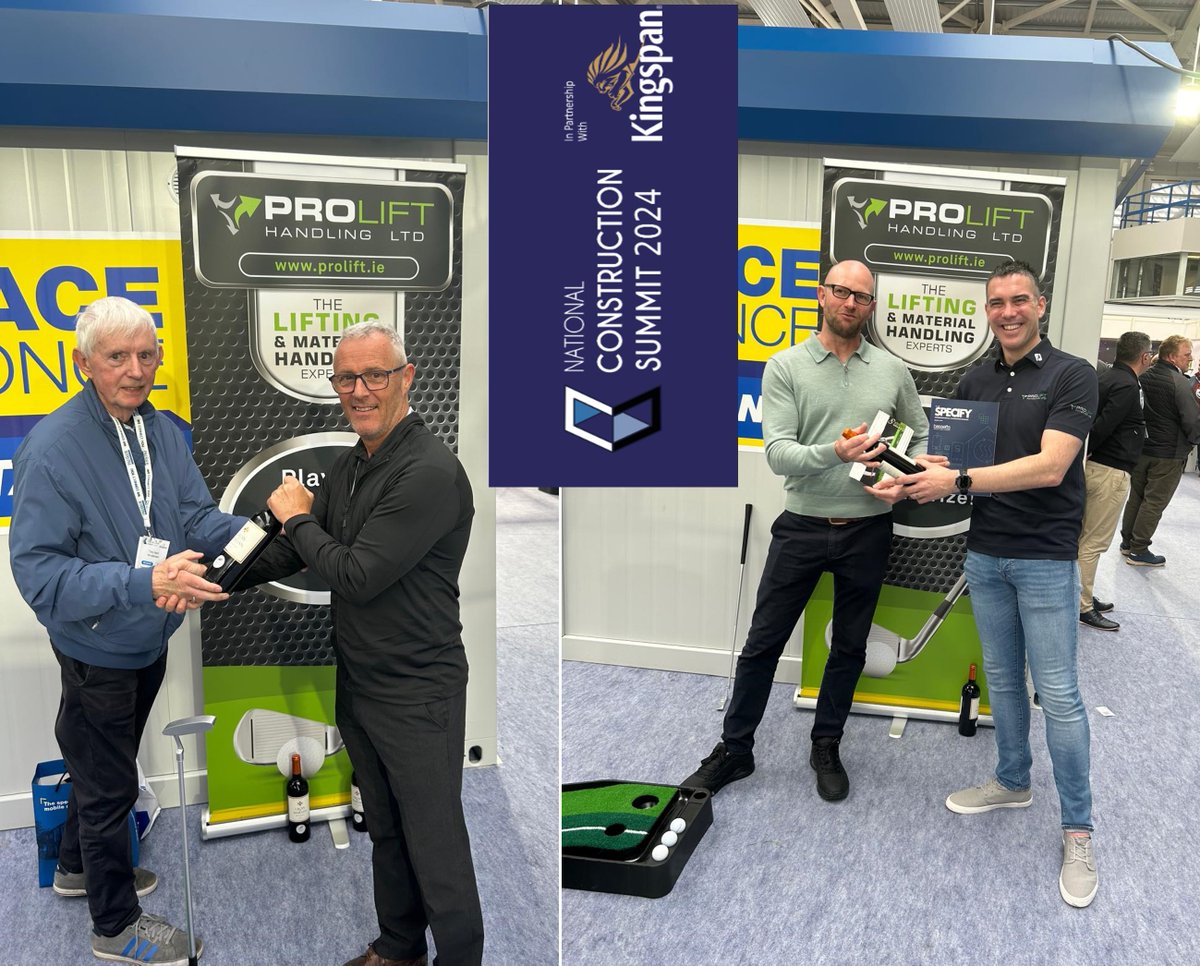 #Congratulations to some more #wine #winners of our mini golf challenge at the National Construction Summit today.

Presented by Neil Haden and Darragh Hickey from our #team, the day was full of #fun and some #fantastic #putts at the #show.

#contruction #show