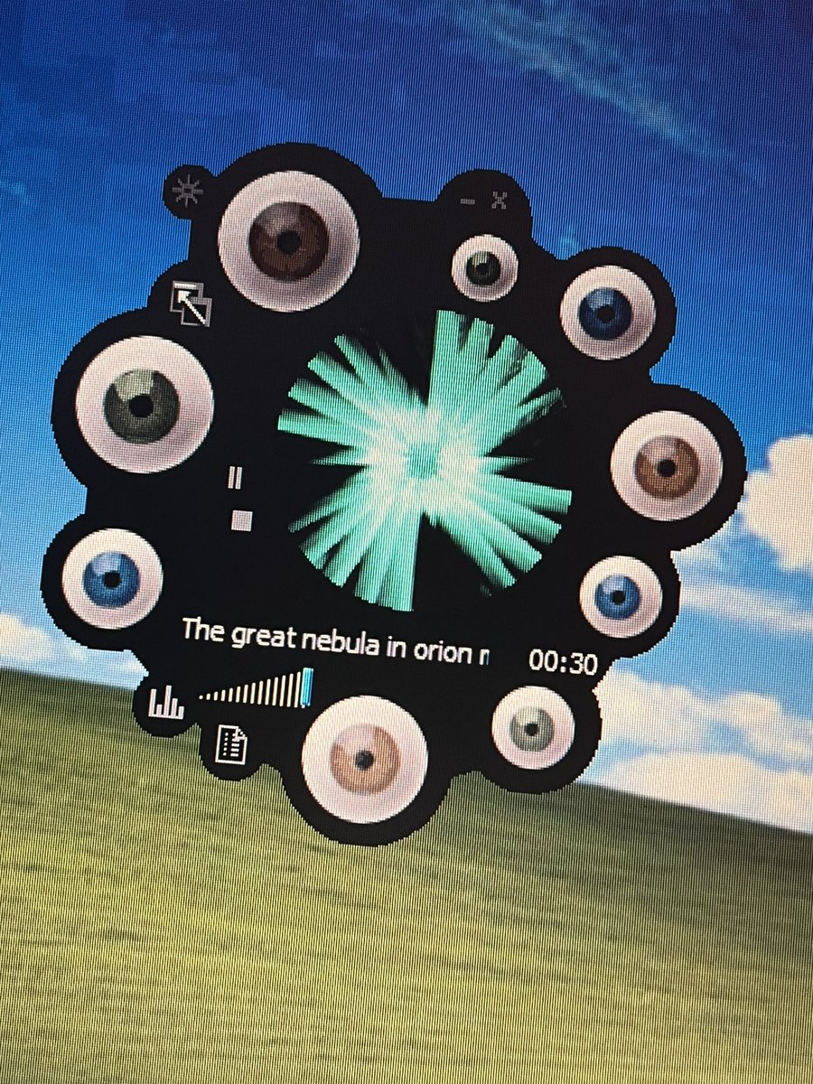 Windows media player eyeball skin going hard rn