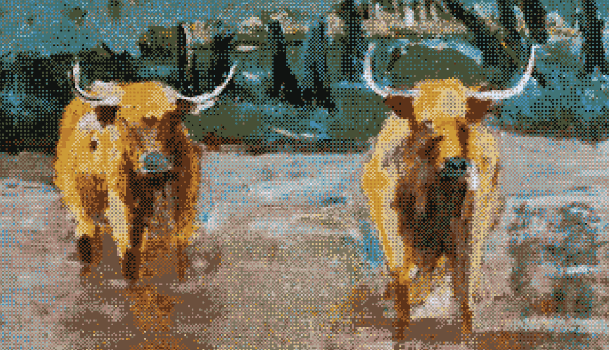 GN from me and the highland cows Painted by grandad, Diithered and minted on @base via efficax ⛓️👇