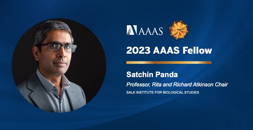 Congratulations to Salk Professor Satchin Panda! He was named a 2023 Fellow of the American Association for the Advancement of Science (AAAS), a lifetime honor within the scientific community. 🥂 @SatchinPanda