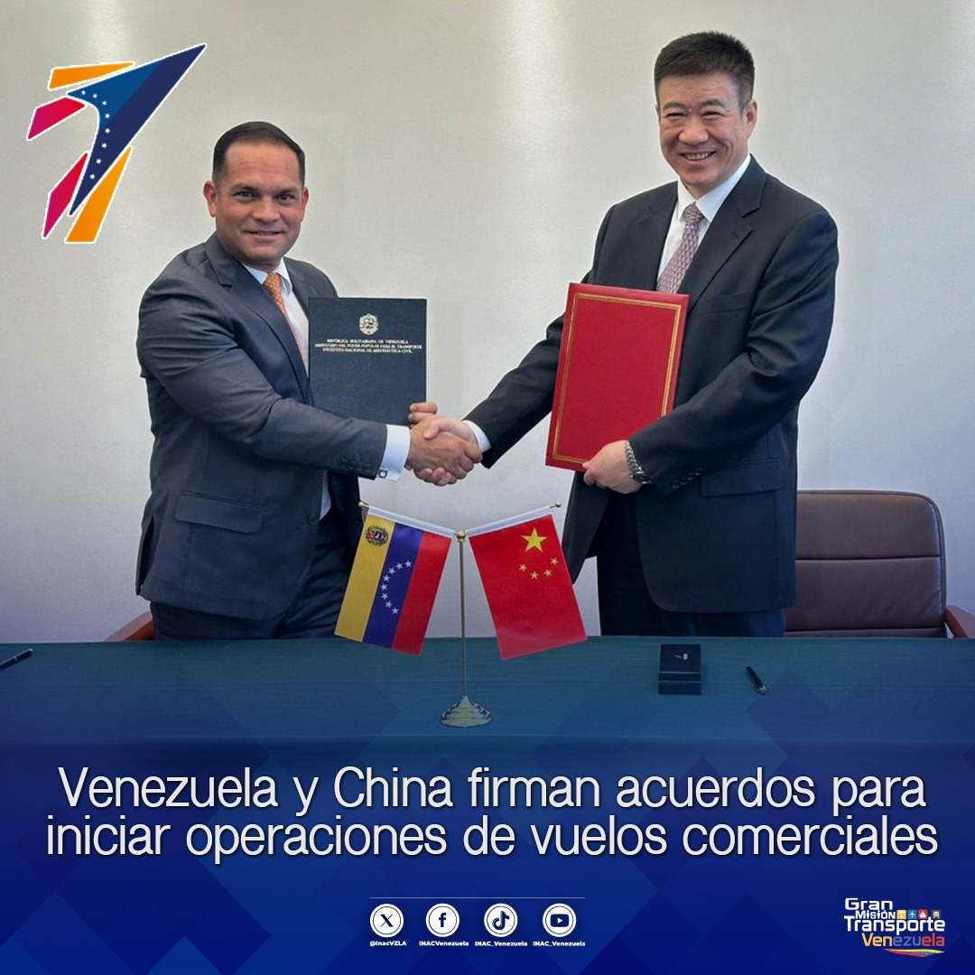 #NotasINAC 🗞️ || Venezuela y China firman acuerdos para iniciar operaciones de vuelos comerciales➡️ inac.gob.ve/?p=9408