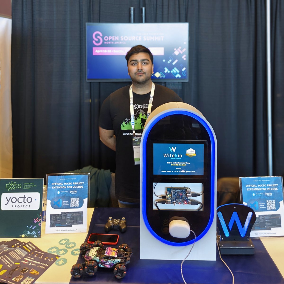 👉 Today is our last day at the #Embedded Open Source Summit in #Seattle❗
Meet Mohammed Raza at the @yoctoproject table, for any questions regarding the Yocto Project extension for VS Code! 😊

#EOSS2024 #OSS2024 #OSS24 #YoctoProject #VSCode #Tech #Dev #Linux #Embedded