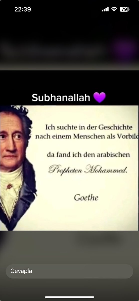 Ben Örnek insan Arıyorum 
Onu Arap olan 
Peygamber Muhammedte Buldum 
Goethe