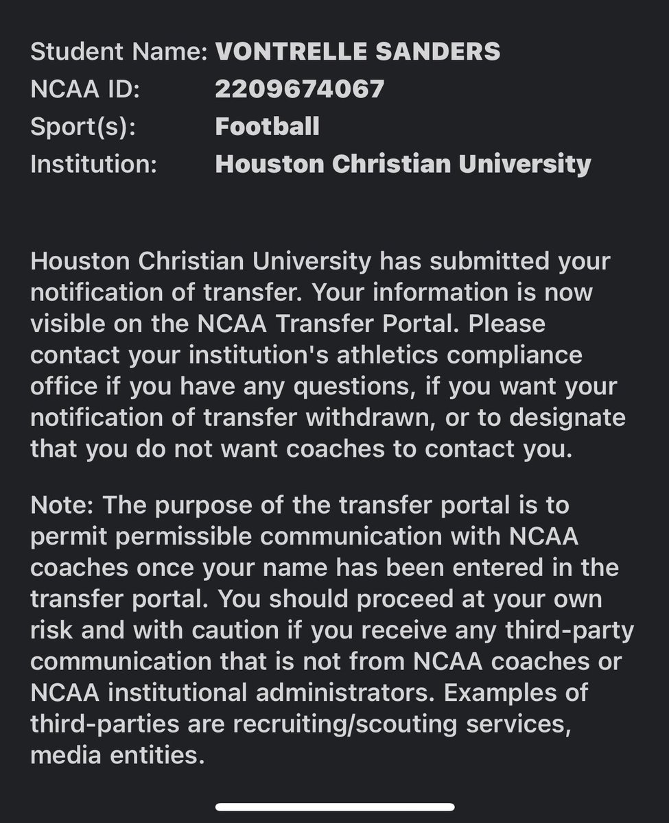 officially in the transfer portal with 4 years of eligibility. 🙏🏽