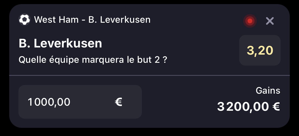 79e le but de Leverkusen arrive bientôt 
#WHUB04 #WHUBAY