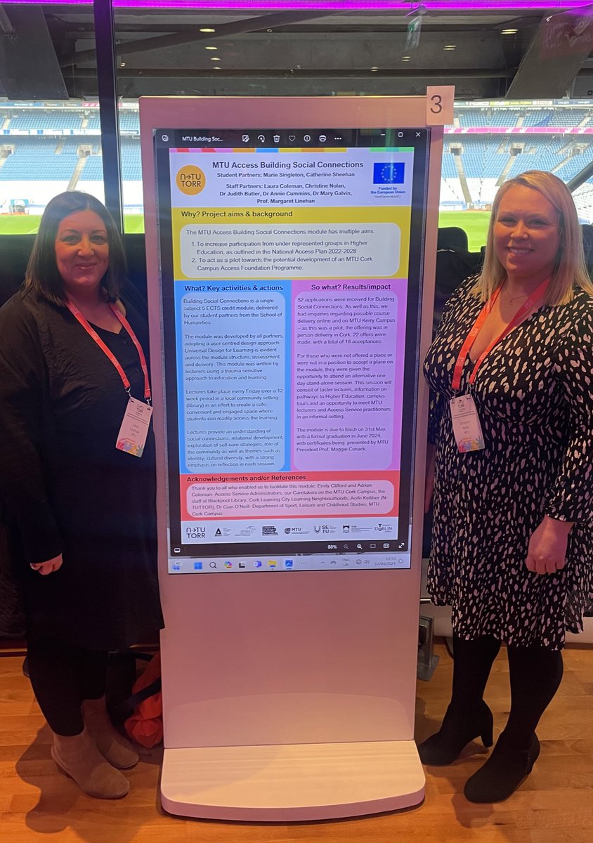 Congrats @ntutorr on a fantastic conference & showcase! Delighted to present on Building Social Connections with my @MTUCork_Access colleague @nolan_christine on behalf of all partners of our project! #NextGenerationEU #NTUTORRShowcase