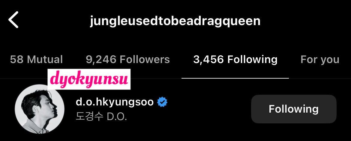 omg🥹 everyone..i may or may not have done something last night...🥹😭 so i created an ig story tagging some key people of acne studios and jungle, acne studios korea PR responded to my igs, reposted it, replied to my DMs and now he's following kyungsoo on ig😭🫶 #도경수