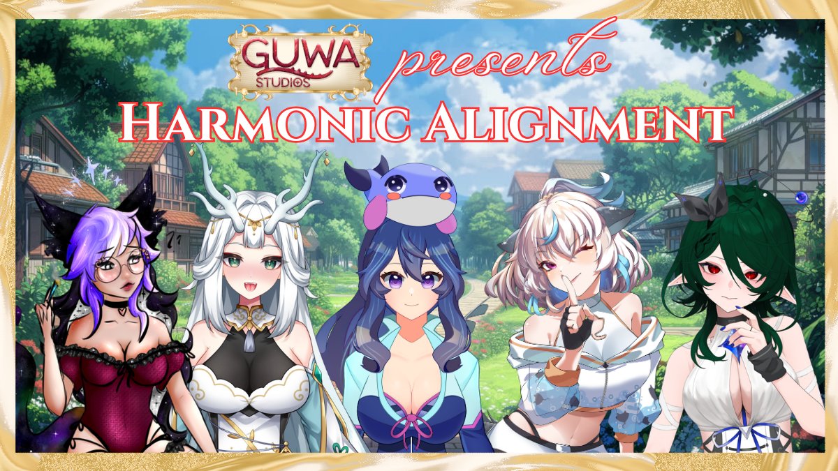 GuwaStudio's tweet photo. Introducing Harmonic Alignment!  This Gen 1 group of talent features @kaii_kat, @ashypoof, @Auto_Kailani, @MeloRayVT, and @zephvern!  Let's welcome them to Guwa Studios as well!

#vtuber | #envtuber | #vtubergroup https://t.co/c5U7Q3KdGZ