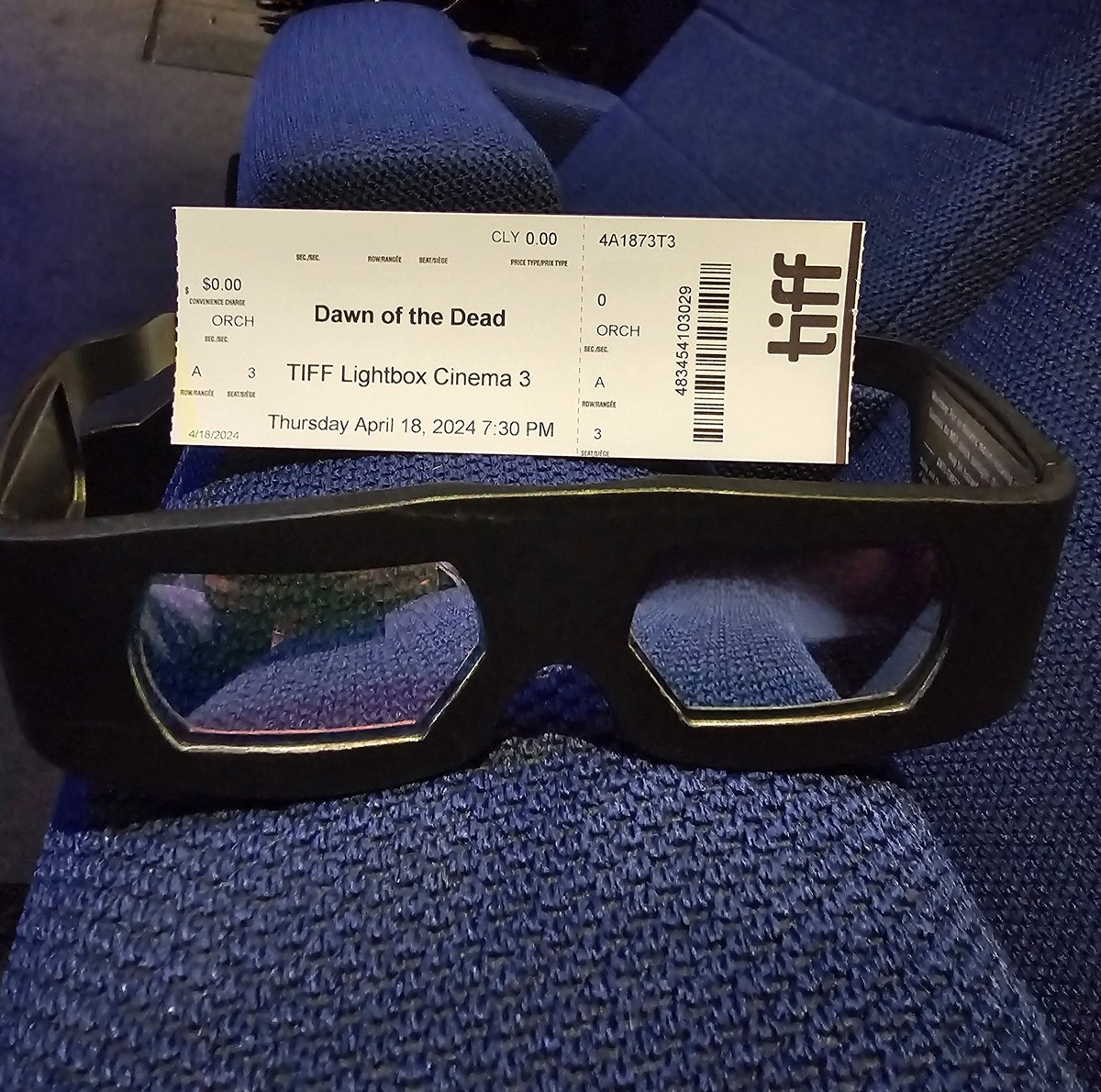 I've seen #DawnoftheDead many times, but never in #3D. Can't wait! Thanks for the screening @TIFF_NET