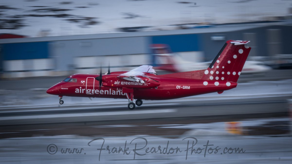 Air Greenland #OYGRM De Havilland Canada Dash 8-200 - @AirGreenland landing in #Iqaluit #Nunavut on APR.18.2024 #YFBSpotters #DASH8 #DHC