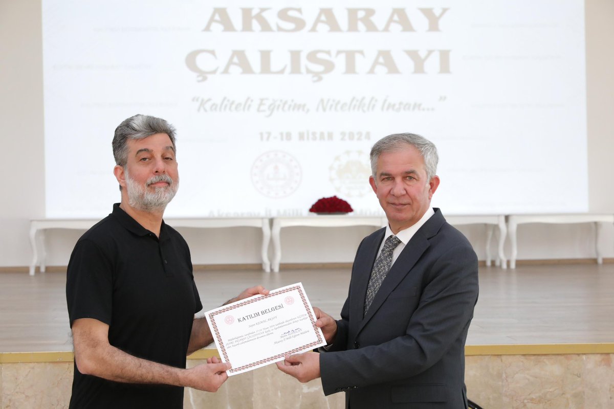 Müdürlüğümüz Akademik Gelişimi Destekleme (AGED) Proje koordinatörlüğü tarafından  17-18 Nisan 2024 tarihleri arasında düzenlenen "Eğitim Şehri Aksaray Çalıştayı" sona erdi.

👉🏻 meb.ai/UhuC945

<a href="/tcmeb/">Millî Eğitim Bakanlığı</a> 
<a href="/Yusuf__Tekin/">Yusuf Tekin</a> 
<a href="/aksarayvaliligi/">T.C. Aksaray Valiliği</a> 
<a href="/malikumbuzoglu/">Mehmet Ali Kumbuzoğlu</a> 
<a href="/metinalpaslan40/">Metin Alpaslan</a>