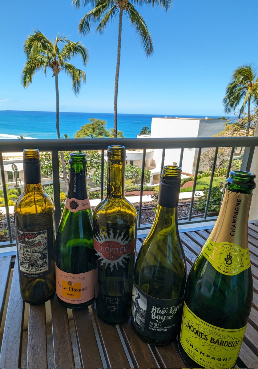 And the bottle line up from #WenDoesVacay 
What a great time! Mahalo @gohawaii until we meet again (next year, maybe this year lol) 
🍷 🍾 🥂 🍷 
@veuveclicquotde @MollydookerWine @TenutaLuce @DamselCellars 
#WenLovesWine #Wineo #Wine