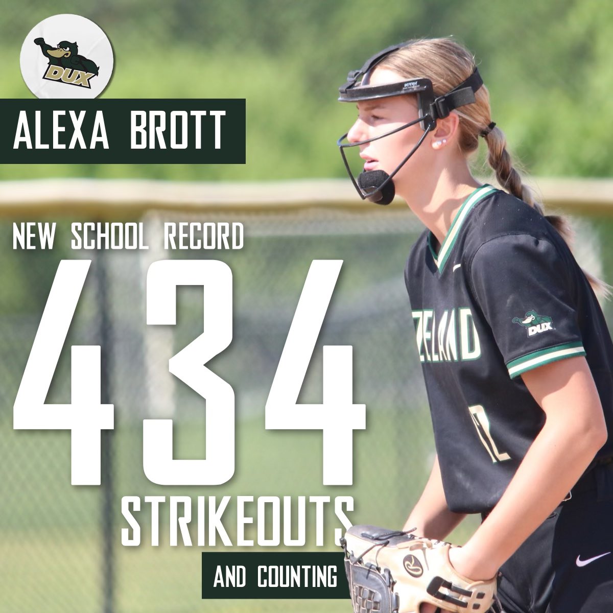 Congratulations to senior Alexa Brott on setting the school record for career strikeouts!