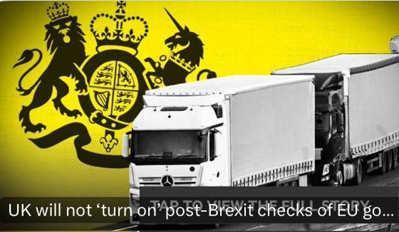 ANOTHER BREXIT SHITSHOW! You wouldn’t credit it! The government has told the country’s port authorities that it will not “turn on” critical health and safety checks for EU imports when post-Brexit border controls begin this month because of the risk of “significant disruption”.…