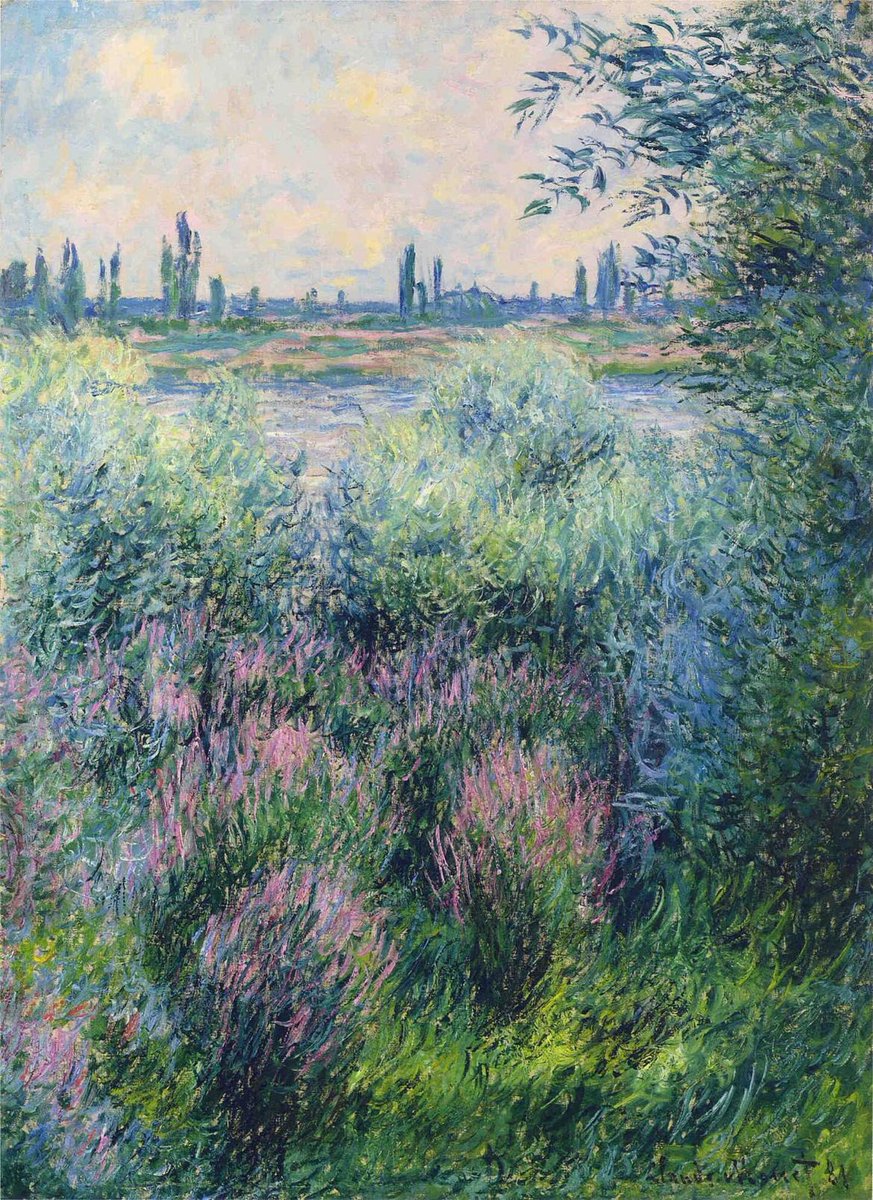 Claude Monet, “Spot on the Banks of the Seine” c.1881 #art #painting #monet #claudemonet
