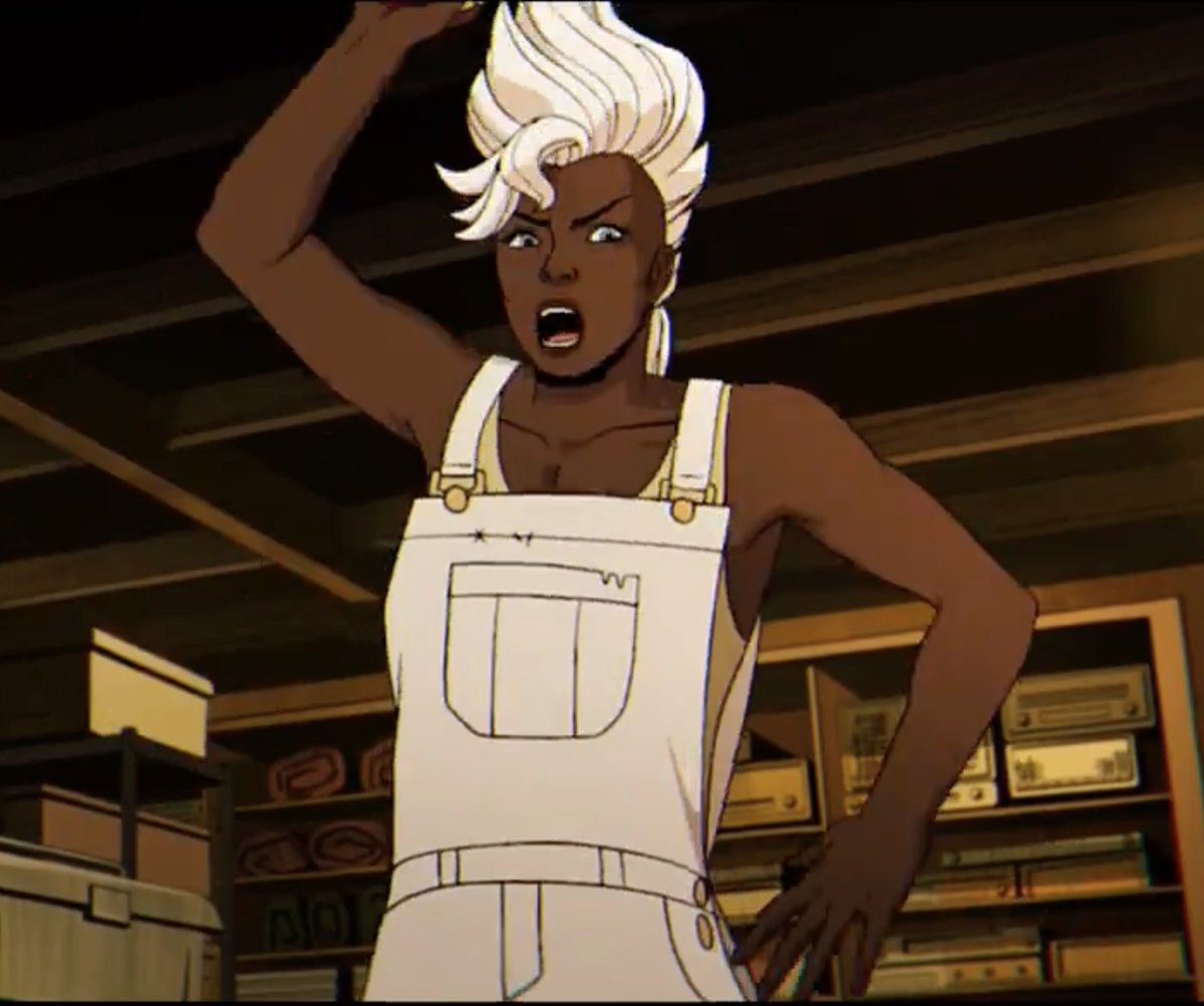 OmarHolmon's tweet photo. #XMen97 
Scott: *answers phone* Hey Sto--
Storm: I just saw your Trish Tilby interview... MUTIE, THAT'S WHAT THE FUCK I'M TALKING ABOUT! RUN THEM NORMIES' LUNCH MONEY! 

Scott: You don't think I went too far?
Storm: Your shirt was still tucked in, Scott. You ain't go far enough! https://t.co/xnGqaCgk5E