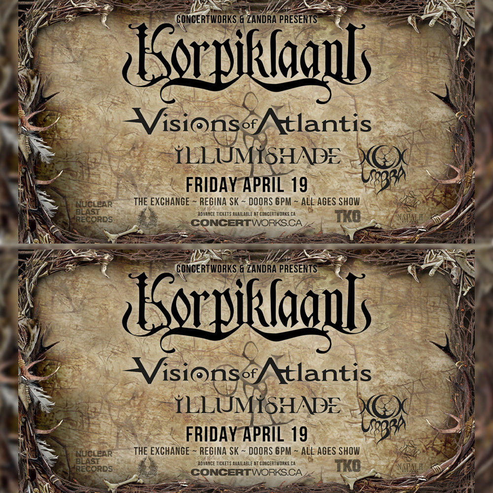 🤘Tonight! 🤘 Friday, April 19th Korpiklaani • Visions of Atlantis • ILLUMISHADE • Nox Umbra ***** Doors at 6:00 PM ***** The Exchange - 2431 8th Ave All Ages & Licensed Tickets on sale at TheExchangeLive.ca, Vintage Vinyl, and at the door.