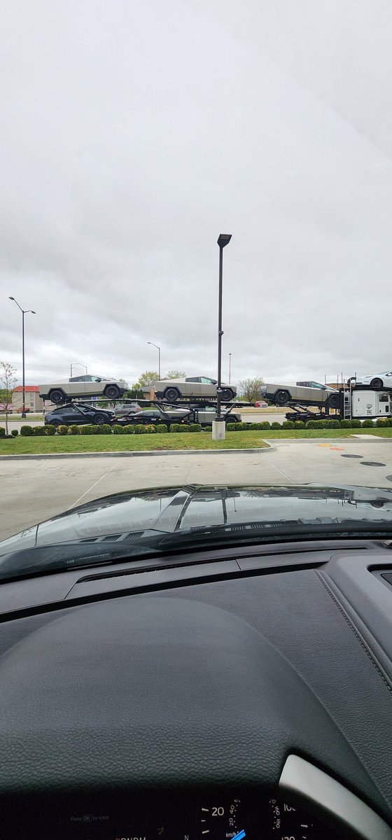 Tesla Cybertrucks spotted in the wild.