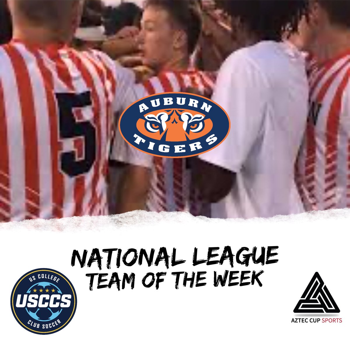 aztec_cup's tweet photo. Congrats to Auburn Men Club Soccer, National League Team of the Week. Cant wait to see you this weekend at Directors Cup National Finals at ECU.. https://t.co/EQyWiSpPMy https://t.co/jMw34EFMZc