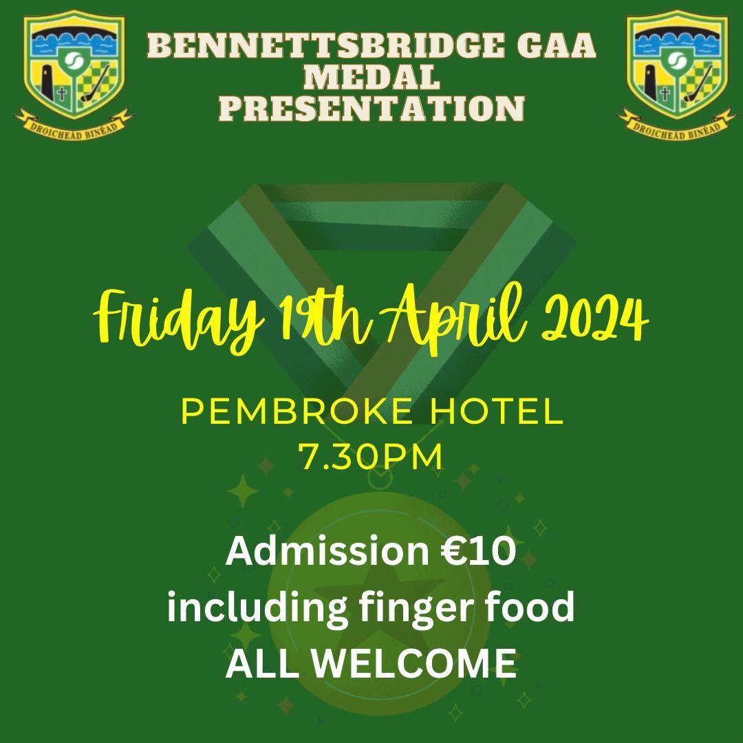 Reminder Presentation Night , all welcome tomorrow night to the Pembroke Hotel