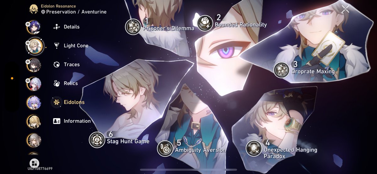 CripsyAven's tweet photo. @camdensutkowski Congrats! I made him E6S1. Hes my first E6 character in HSR! I fell in love with him since last year. He is so gorgeous! https://t.co/fyUqMLyNij