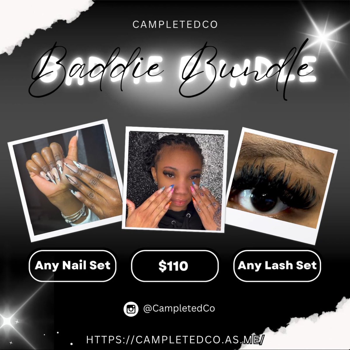 TELL A FRIEND TO TELL A FRIEND!

Nail + Lash Deal.

Check @ CampletedCo on Instagram for more information.

#Hairstylist #BaltimoreHairstylist #NailTech
 #BaltimoreNailTech
#LashTech #LashExtensions
 #BaltimoreLashTech #Pikesville #CampletedCo #Maryland #Hair #BaltimoreStylist