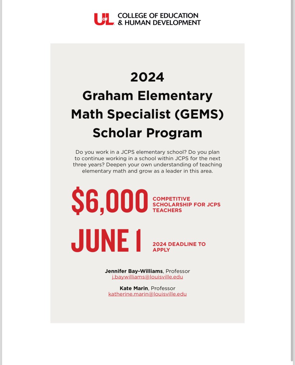 Join <a href="/JBayWilliams/">Jennifer BayWilliams</a>, <a href="/ProfessorMarin/">Kate Ariemma Marin</a> and <a href="/jaclynharbin/">Jaclyn Mercer Harbin</a> for a deep dive into the GEMS Scholar program for JCPS teachers on 4•22•24 from 6-7!