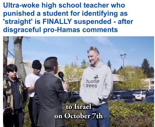 Teacher punishes kids for being straight... Nothing happens.

Criticize Israel?  Fired. 

It's quite obvious to anyone paying attention at this point who controls every institution, every government, and the world.