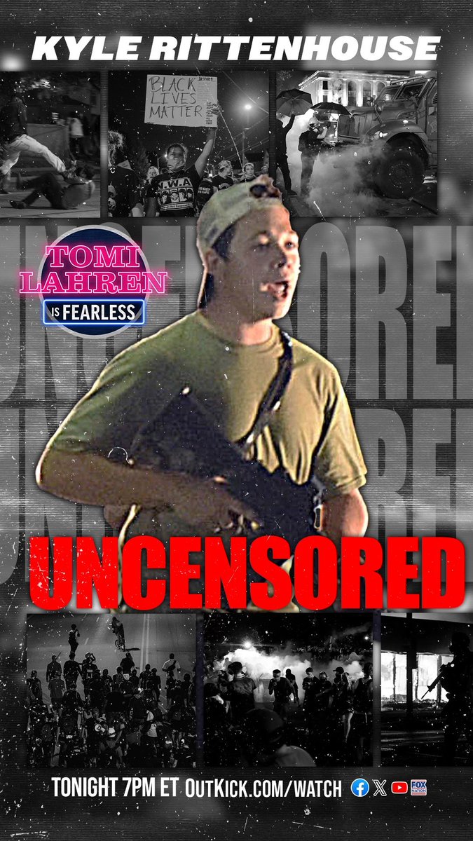 .@TomiLahren: Justice, gun rights, vigilantism and the BLM Summer of Love. This is the “Kyle Rittenhouse Uncensored” Special tonight at 7PM ET.