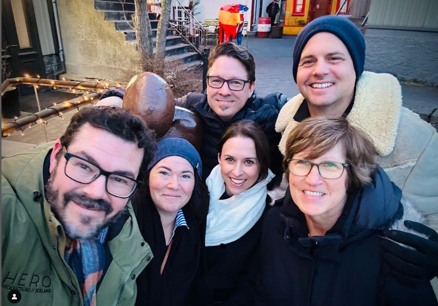 #KristofferPolaha posted this photo saying, 'This incredible team just made an incredible filmmaking experience happen, one that I am so proud to be a part of. We also happened to make, I believe, a holiday movie that will blow your minds. Get ready!!!' 
#TheChristmasQuest