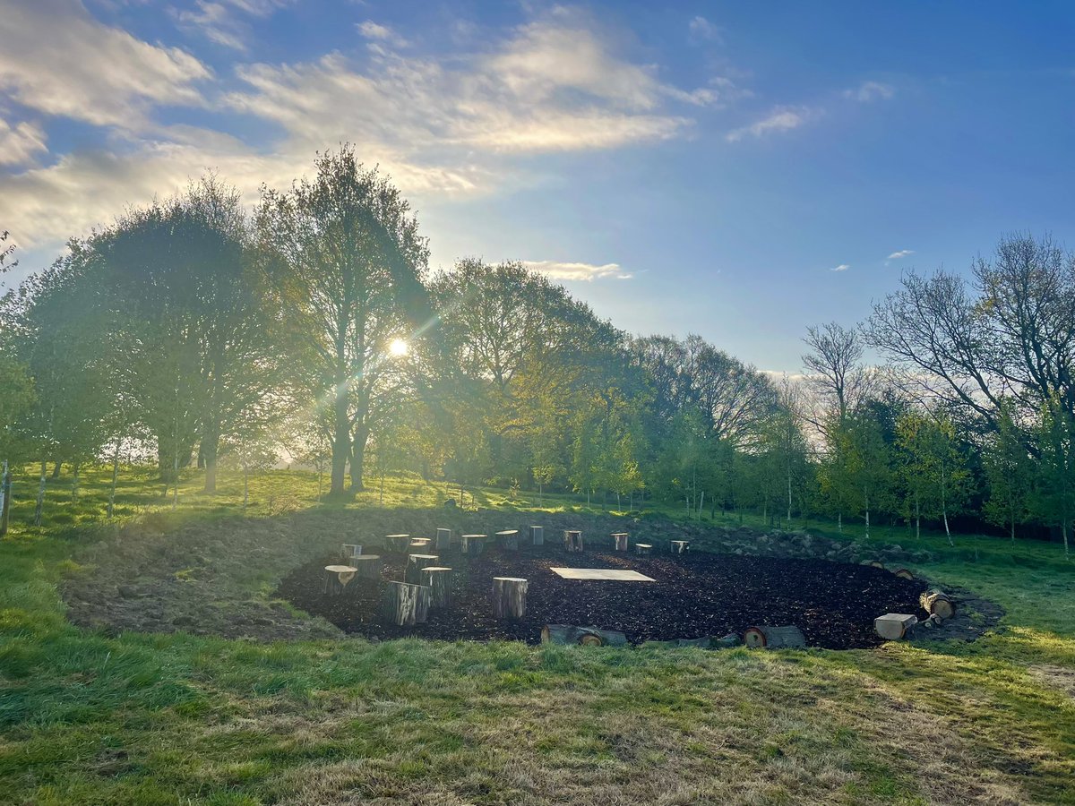 Making the most of our beautiful site, this is a new space awaiting the fire pit and BBQ for the summer