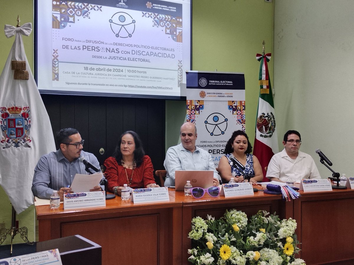 IEECampeche's tweet photo. #Envico | 🎥 La Consejera Electoral, Clara Castro Gómez, y el Secretarío Ejecutivo del #IEEC, David Hernández Flores, participan en el panel: El derecho de participación política de las personas con discapacidad, su tutela por la justicia electoral.
🔗https://t.co/rSg57fnpYi https://t.co/6r31e9FEsy