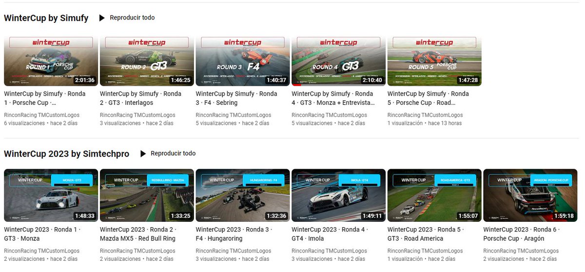RinconRacing's tweet photo. YOUTUBE!🏁

Lo prometido es deuda, hemos reactivado nuestro canal de @YouTube donde publicamos:
✅2º edición #WinterCUP 2023.
✅3º edición #WinterCUP 2024.

Además encontrareis videos con la historia del equipo durante estos últimos 10 años, suscribirse👇
https://t.co/3YWqmiZPf4 https://t.co/J8K4mNosCt