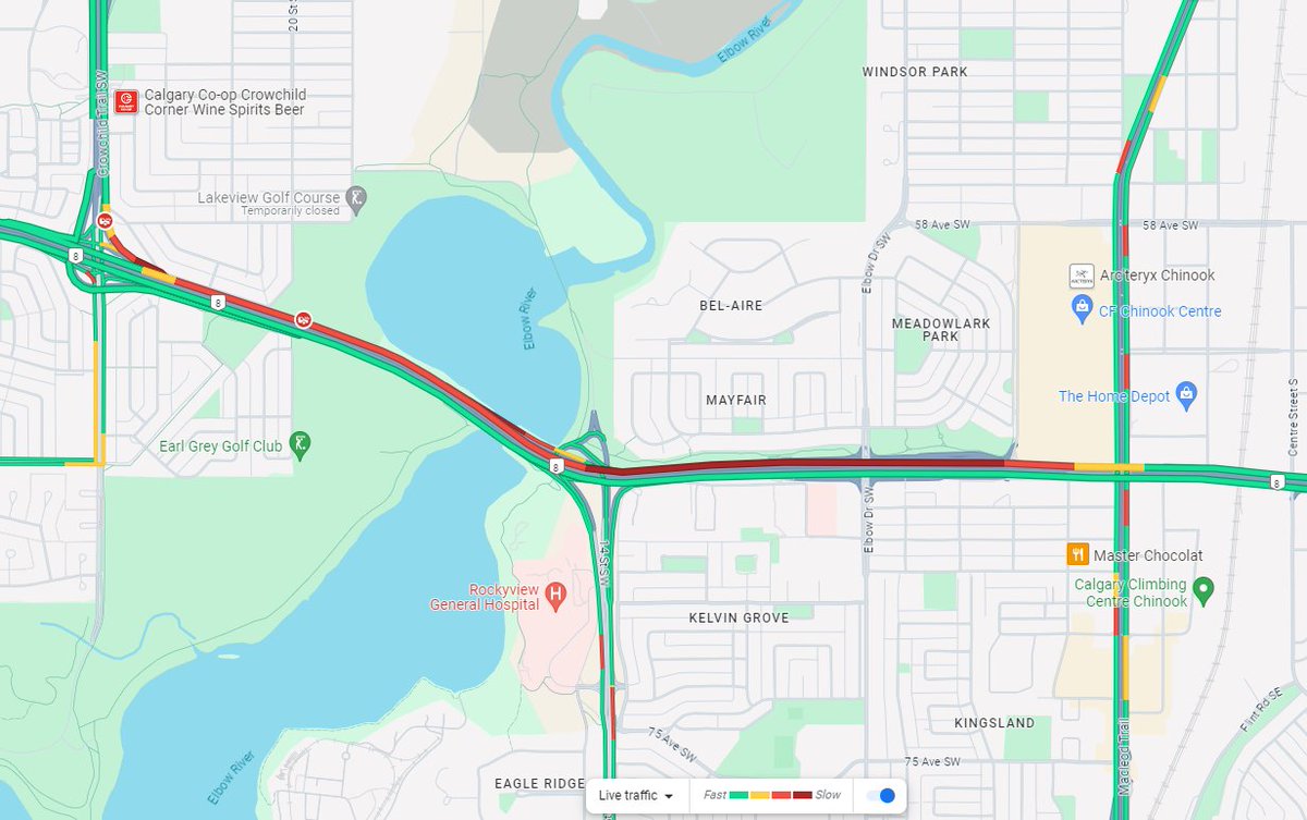 UPDATE: Expect MAJOR WB delays along Glenmore. #yyctraffic #yycroads
