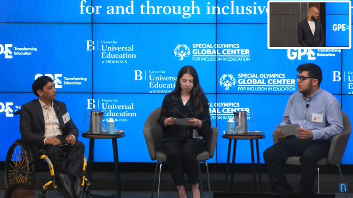 BrookingsGlobal's tweet photo. “Only by coming together and accepting our challenge can we create a truly inclusive future where everyone, regardless of their ability, can learn, grow, and thrive,” says Kate Gonzalez, member of the @SpecialOlympics Global Youth Leadership Council. #Transform4Inclusion https://t.co/mAq896OUwI
