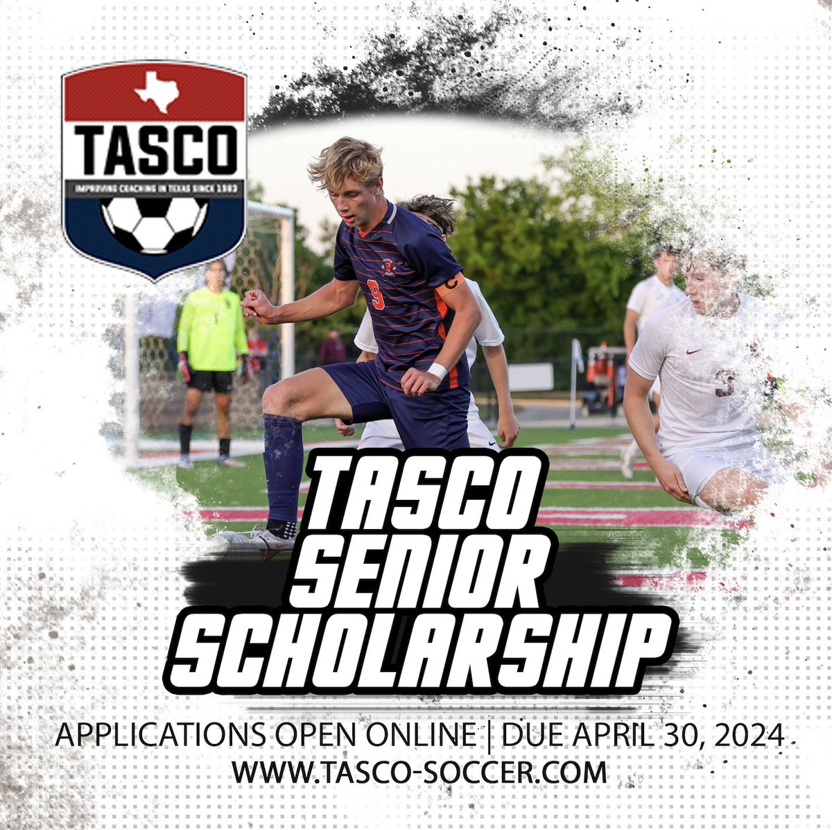 Heads up #TXHSSoccer Seniors! The #TASCO Senior Scholarship application is available online at tasco-soccer.com! One male and one female Senior player in each region will be selected for a scholarship. Deadline to apply is April 30! #TXHSSoc