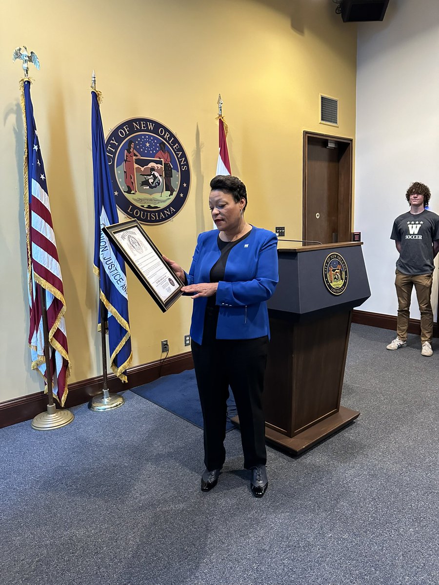 Congrats again on your dedication and achievements! 👏🥇⚽Thank you to the Office of Youth and Families coordinating the visit. Want to learn more about the Office of Youth and Families❓  Visit our site:  🔗nola.gov/youth